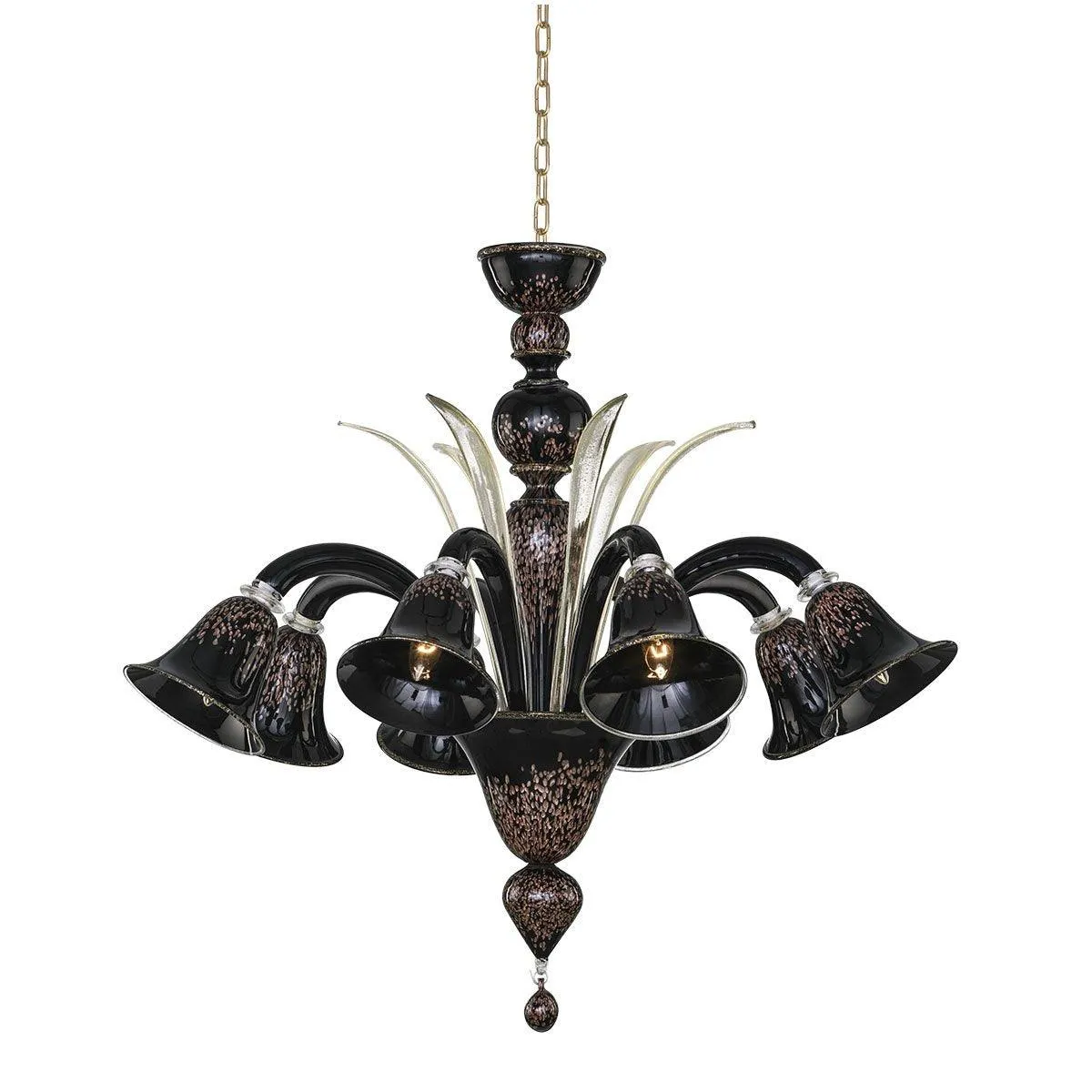 Murano Chandelier - 8 Bulbs - Black brown