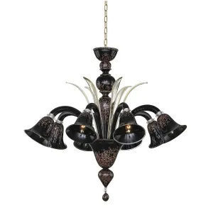 Murano Chandelier - 8 Bulbs - Black brown