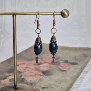 Navy Diana Drop Earrings