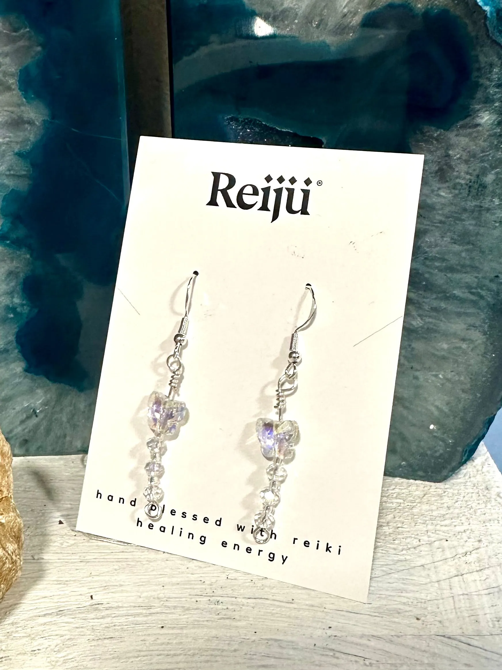 New! Handmade Swarovski Butterfly Earrings with Crystal Beads