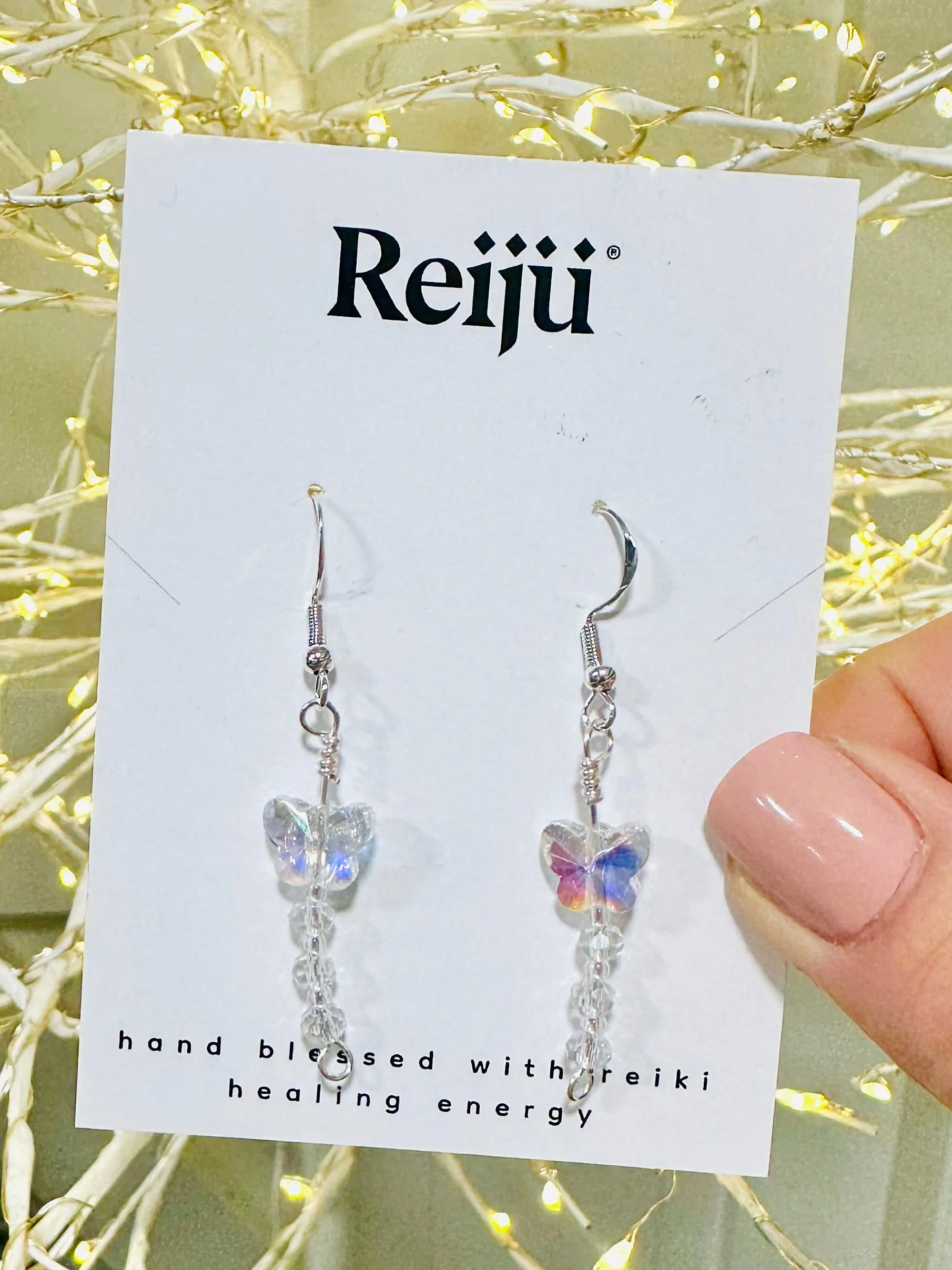New! Handmade Swarovski Butterfly Earrings with Crystal Beads
