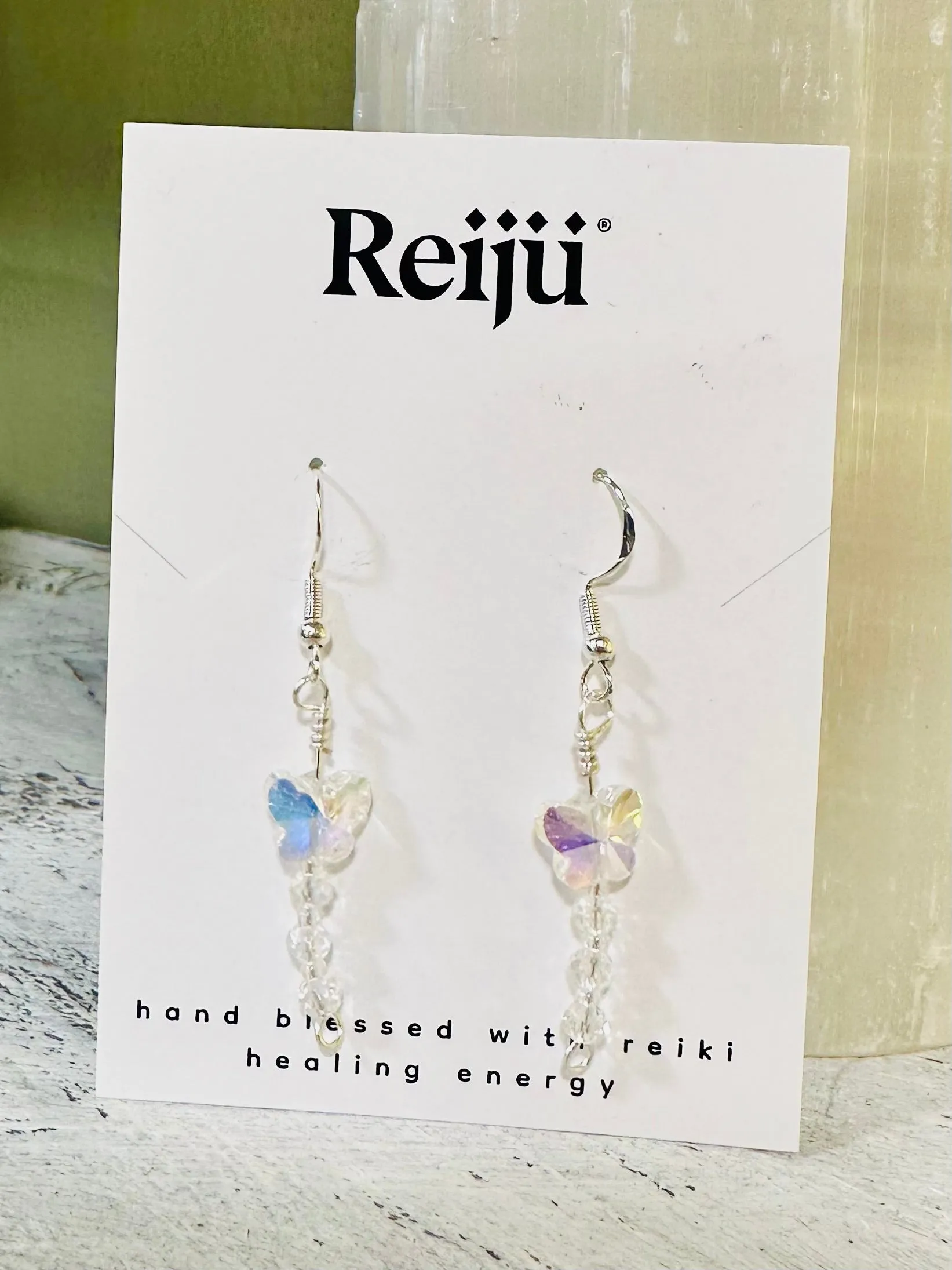 New! Handmade Swarovski Butterfly Earrings with Crystal Beads