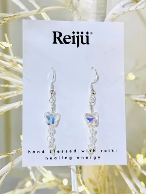 New! Handmade Swarovski Butterfly Earrings with Crystal Beads