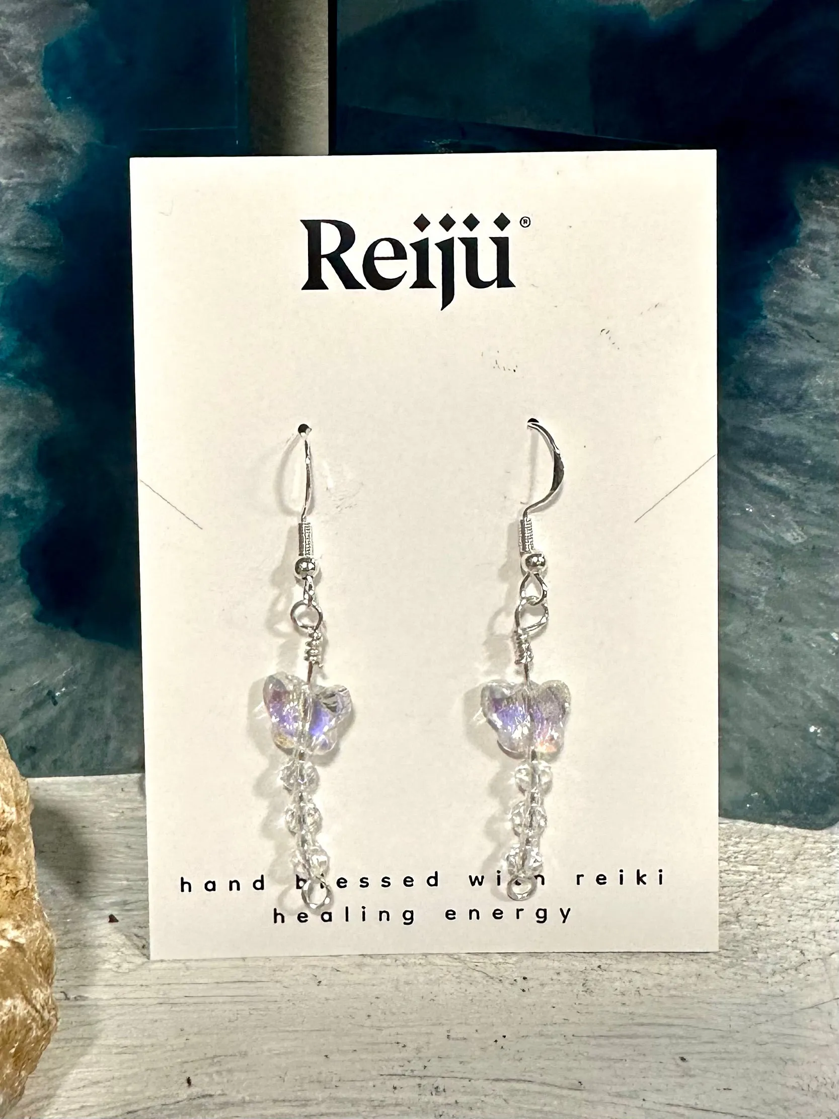 New! Handmade Swarovski Butterfly Earrings with Crystal Beads