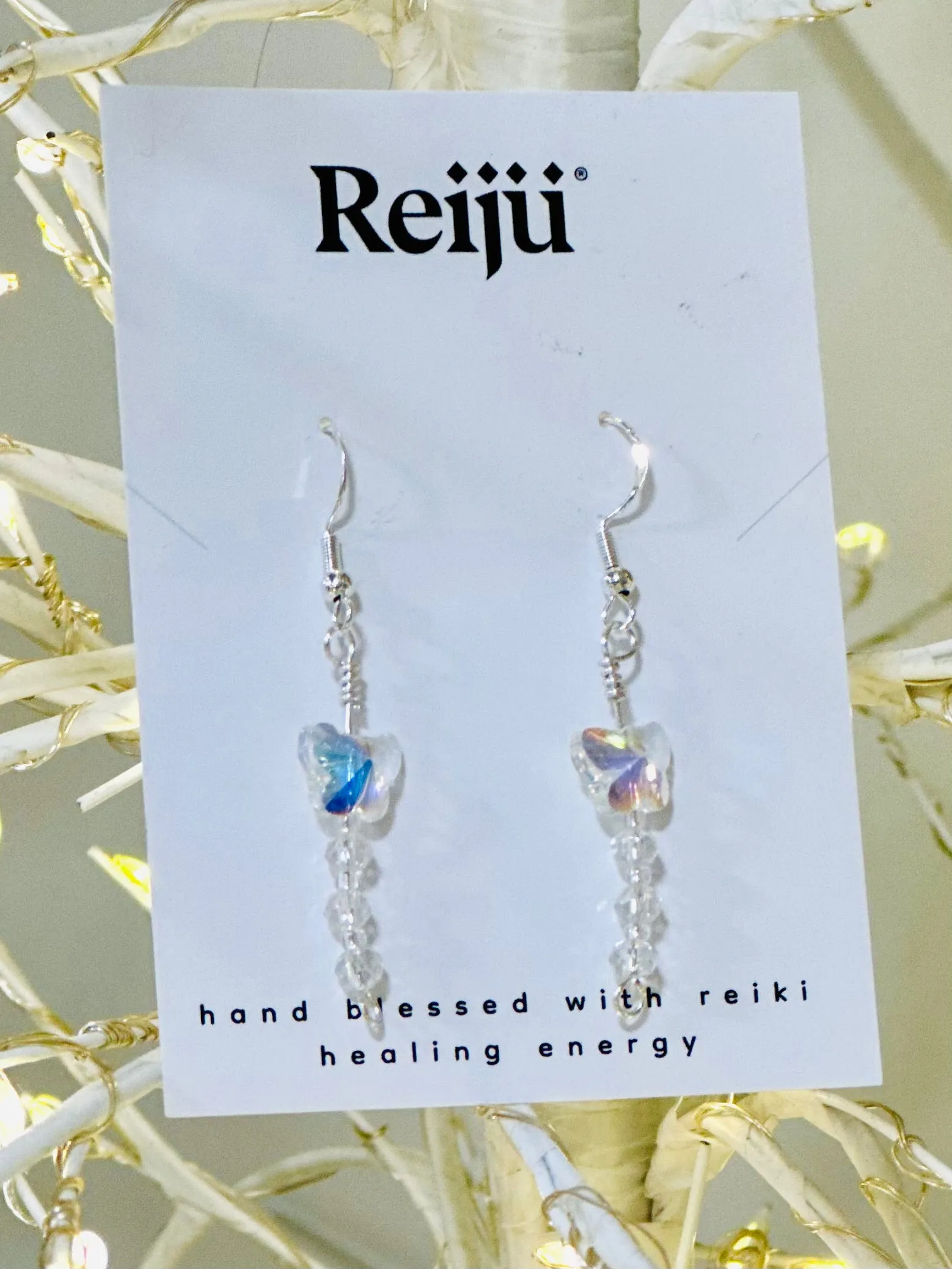 New! Handmade Swarovski Butterfly Earrings with Crystal Beads
