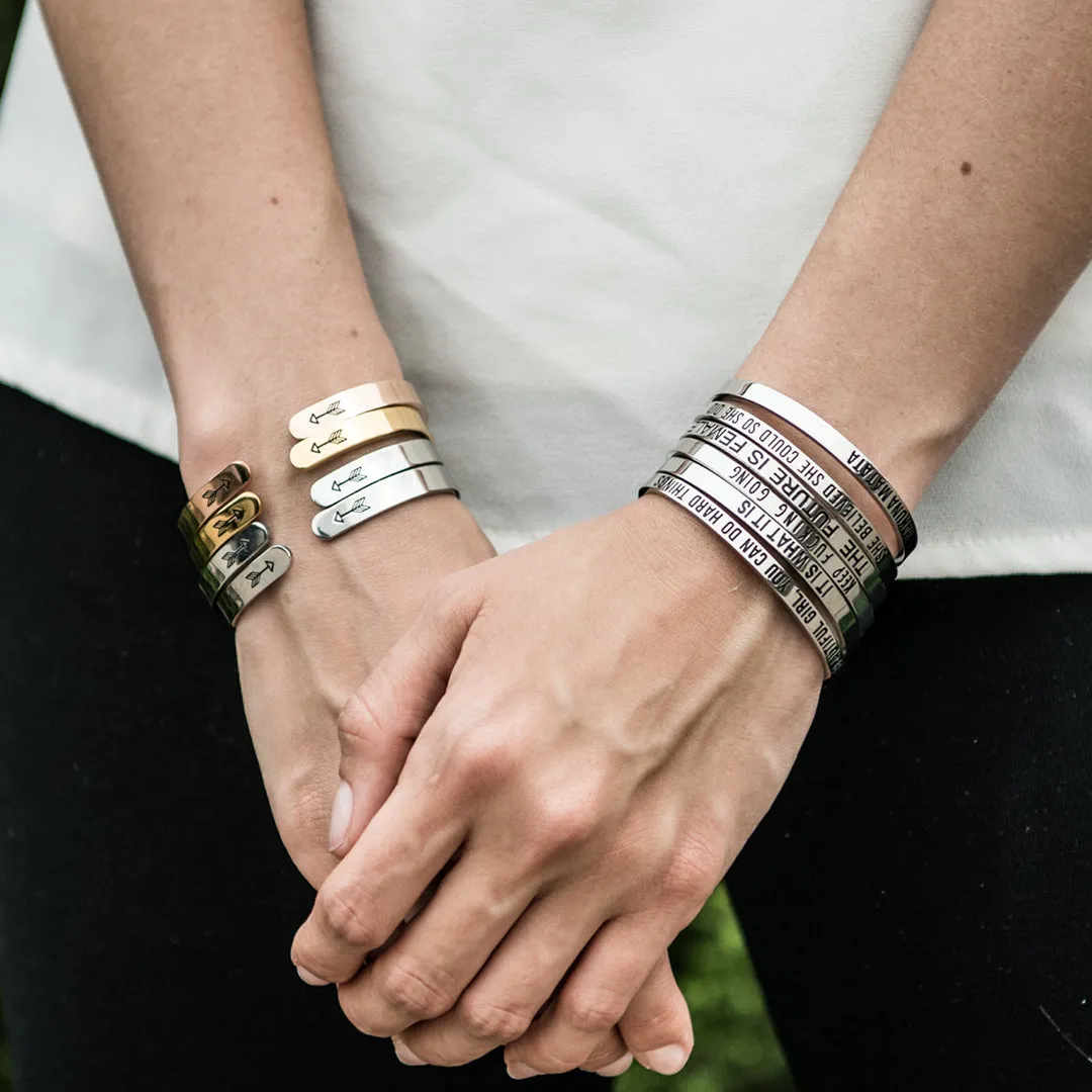 Note To Self Let That Shit Go Hidden Message Mantra Cuff Bracelet