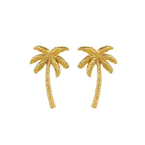 Oasis Palm Stud Earrings - Gold
