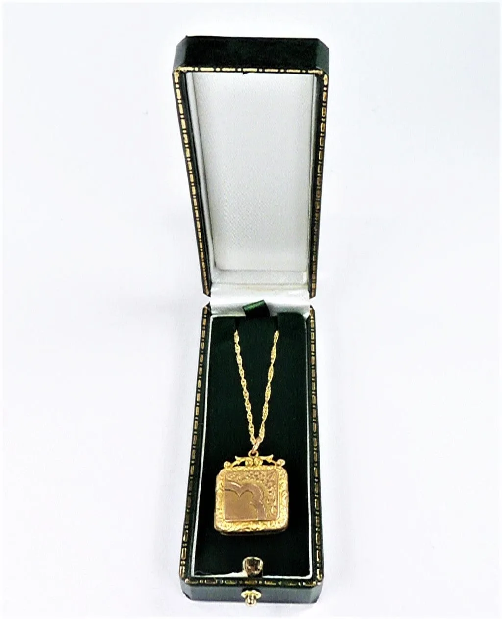 Ornate Fully Hallmarked 9 Carat Gold Antique Locket 1908 With 18 Inch Necklace