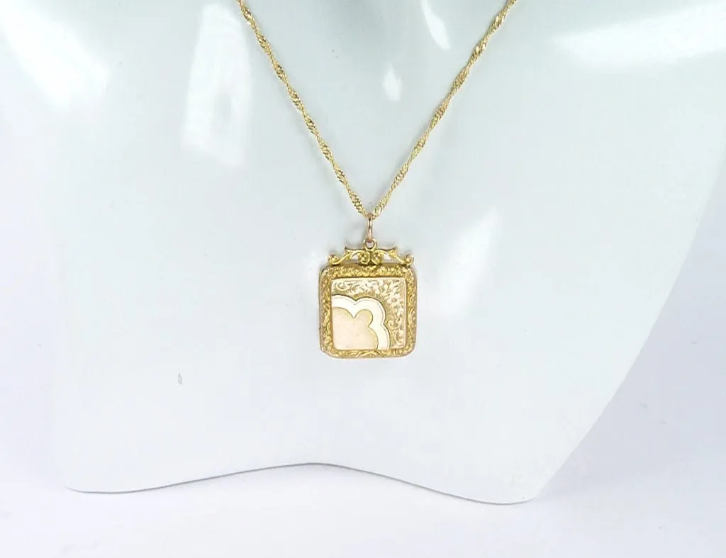 Ornate Fully Hallmarked 9 Carat Gold Antique Locket 1908 With 18 Inch Necklace