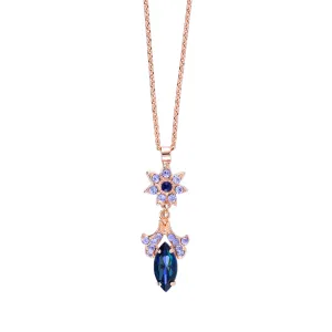 Ornate Marquise & Flower Dangle Pendant in "Wildberry" *Custom*