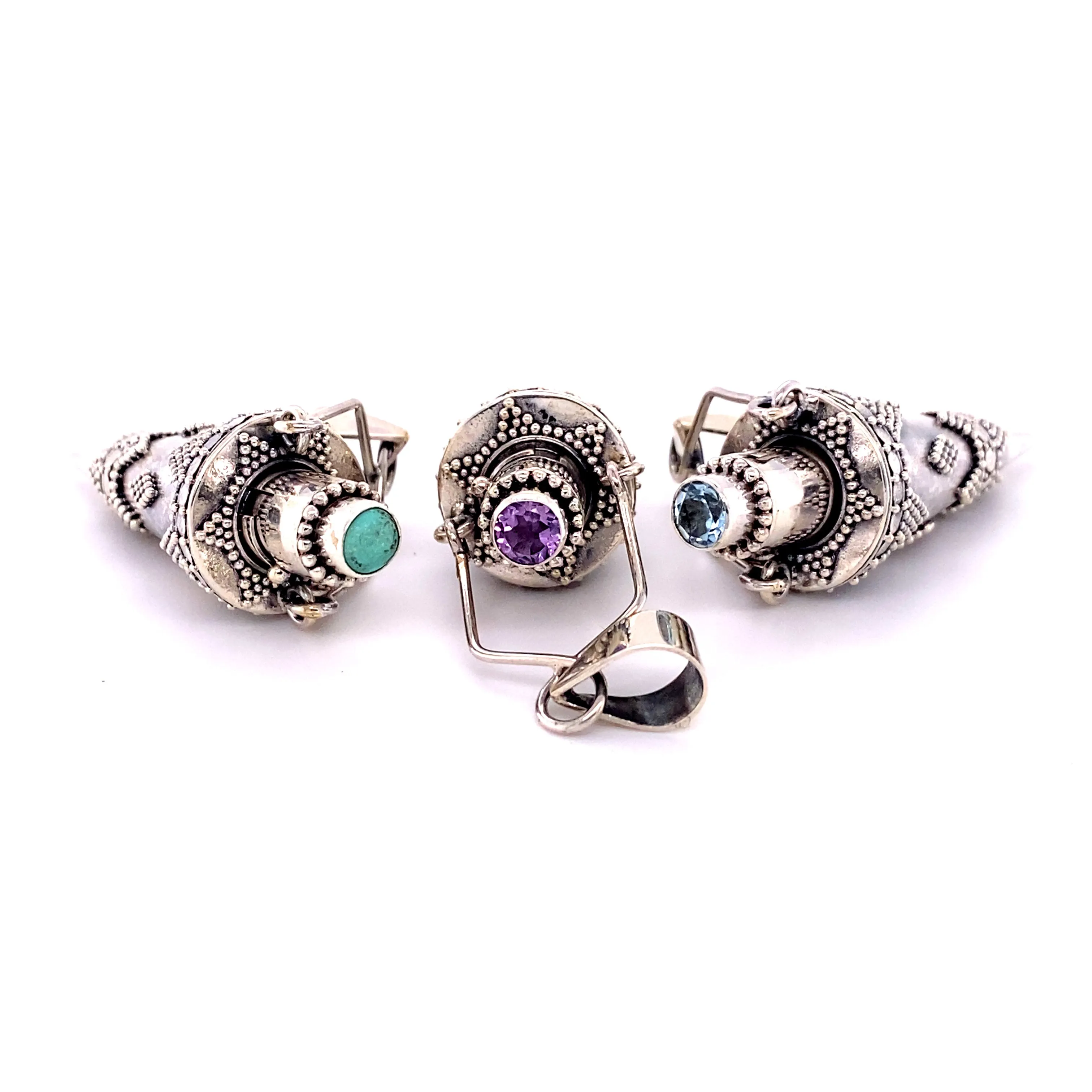 Ornate Stone Poison Pendant