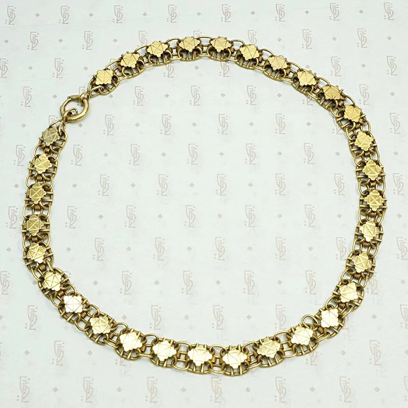 Ornate Victorian Chain with Geometric Pattern