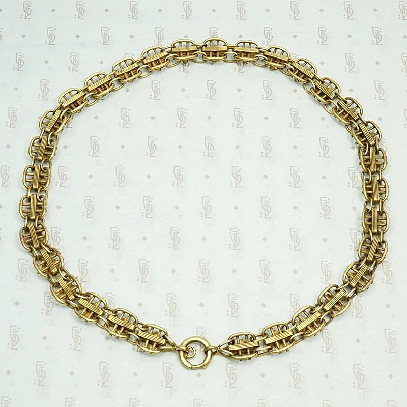 Ornate Victorian Chain with Geometric Pattern