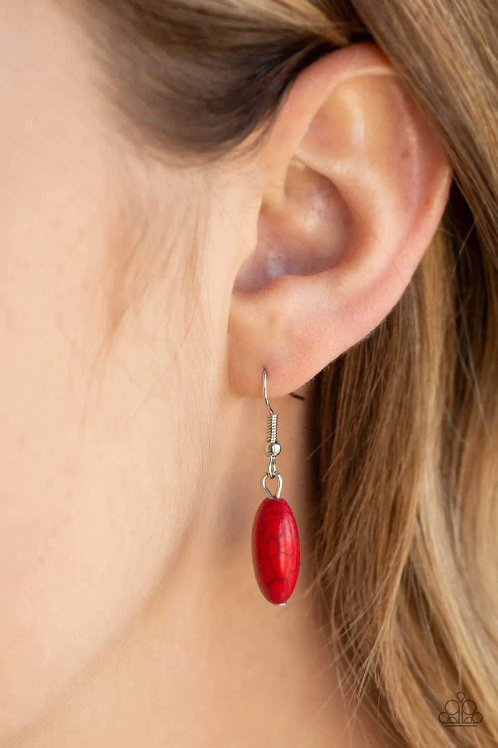 Paparazzi Island Queen Red Stone Short Necklace