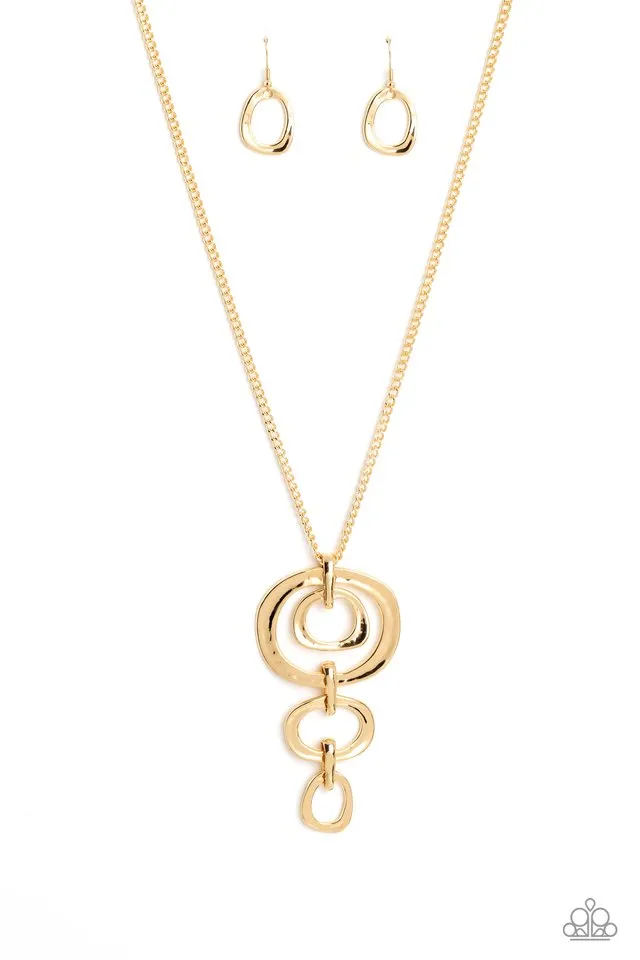 Paparazzi Necklace ~ Tranquil Trickle - Gold