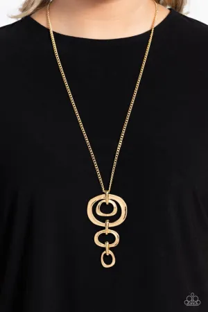 Paparazzi Necklace ~ Tranquil Trickle - Gold