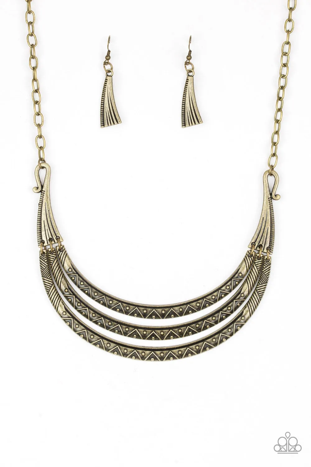 Paparazzi Primal Princess Brass Short Necklace