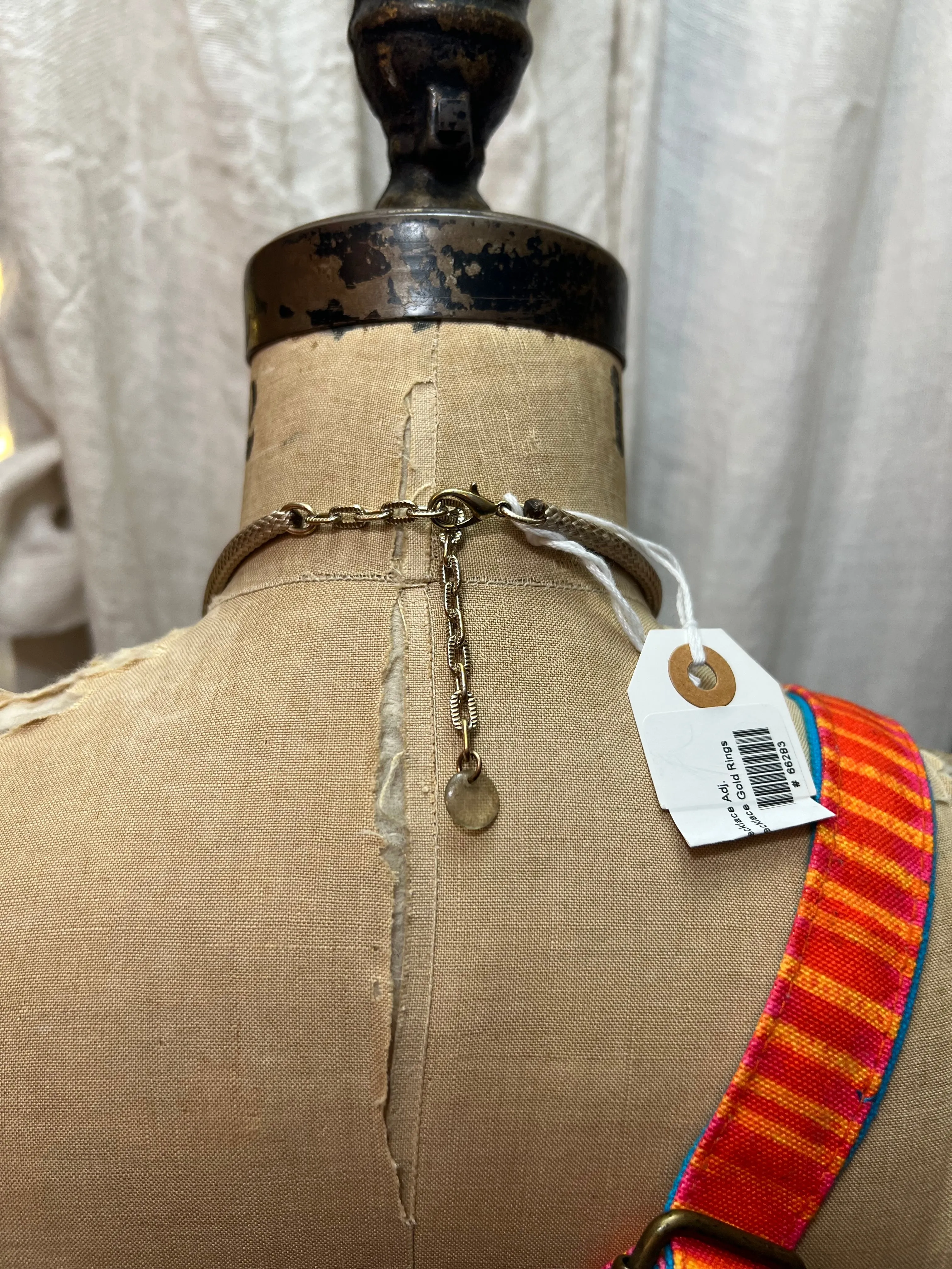 Paper Mache Artdeco Necklace- Gold Rings