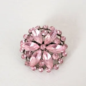 Pink Acrylic Rhinestone Cluster Pin