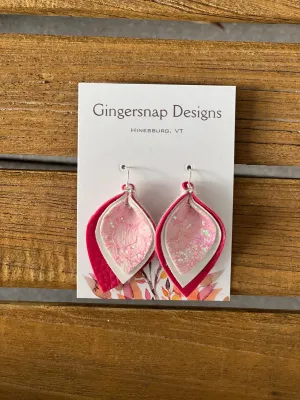 Pink Lace Curved Small Gingersnap Original earrings