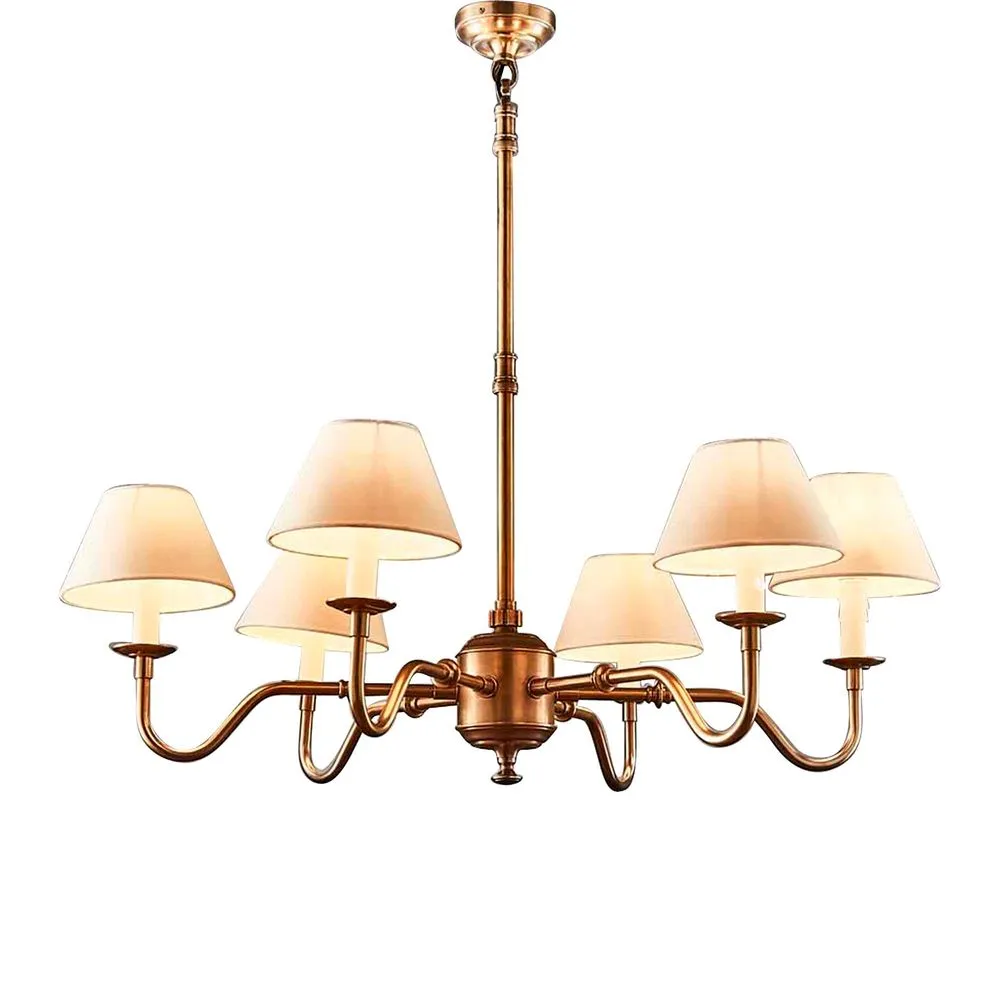 Prescot Chandelier Antique Brass