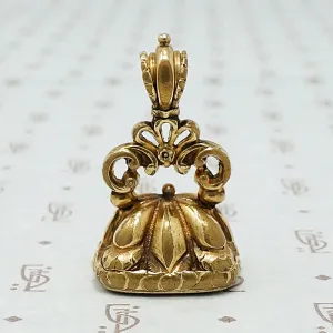 Pretty Victorian Fob in the French style set with a Carnelian