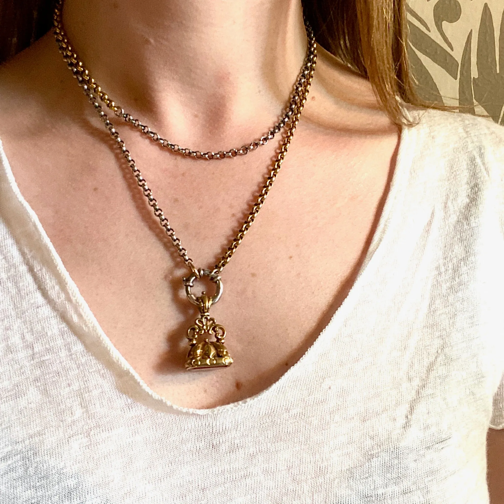 Pretty Victorian Fob in the French style set with a Carnelian