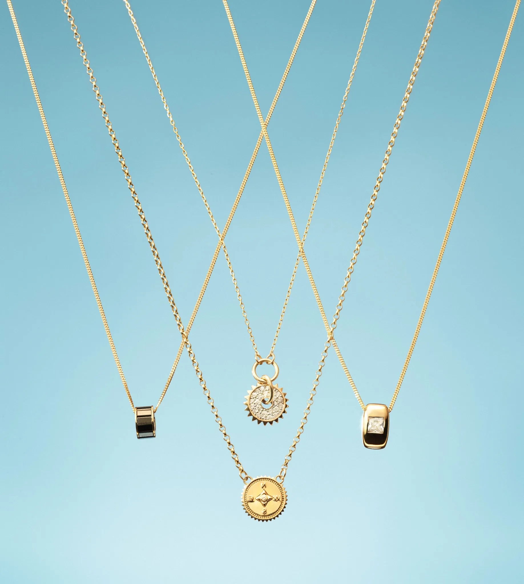 Princess Cut Heart Slide : Fine Sleek Curb Chain