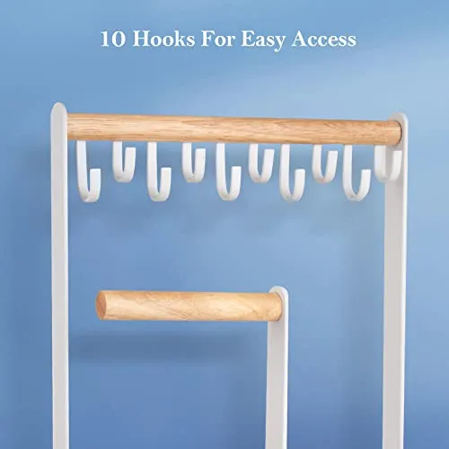 ProCase Jewelry Organizer Stand Necklace Holder, 4-Tier Jewelry Tower Rack with Earring Tray, 10 Hooks Necklaces Hanging Small Jewelry Display Storage Tree for Bracelets Earrings Rings Watches -White