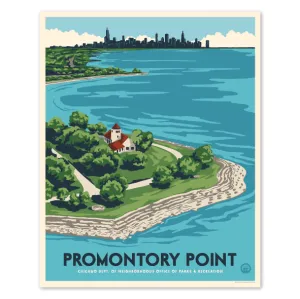 Promontory Point Chicago Park 16" x 20" Tourism Poster