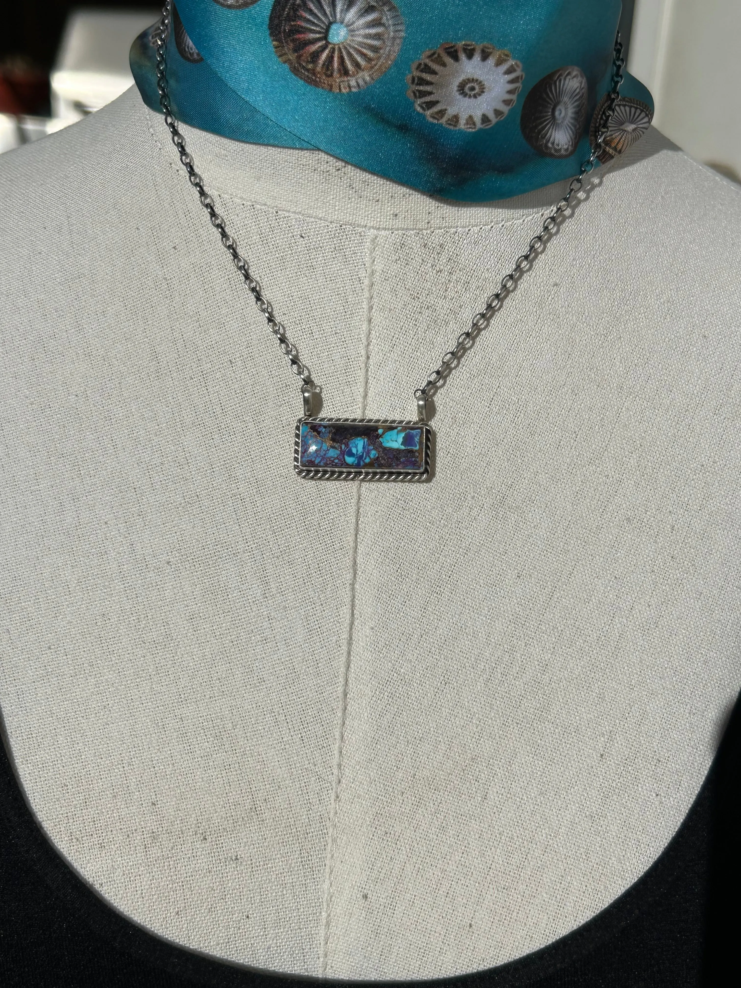 Purple Mohave Kingman Bar Necklace #3