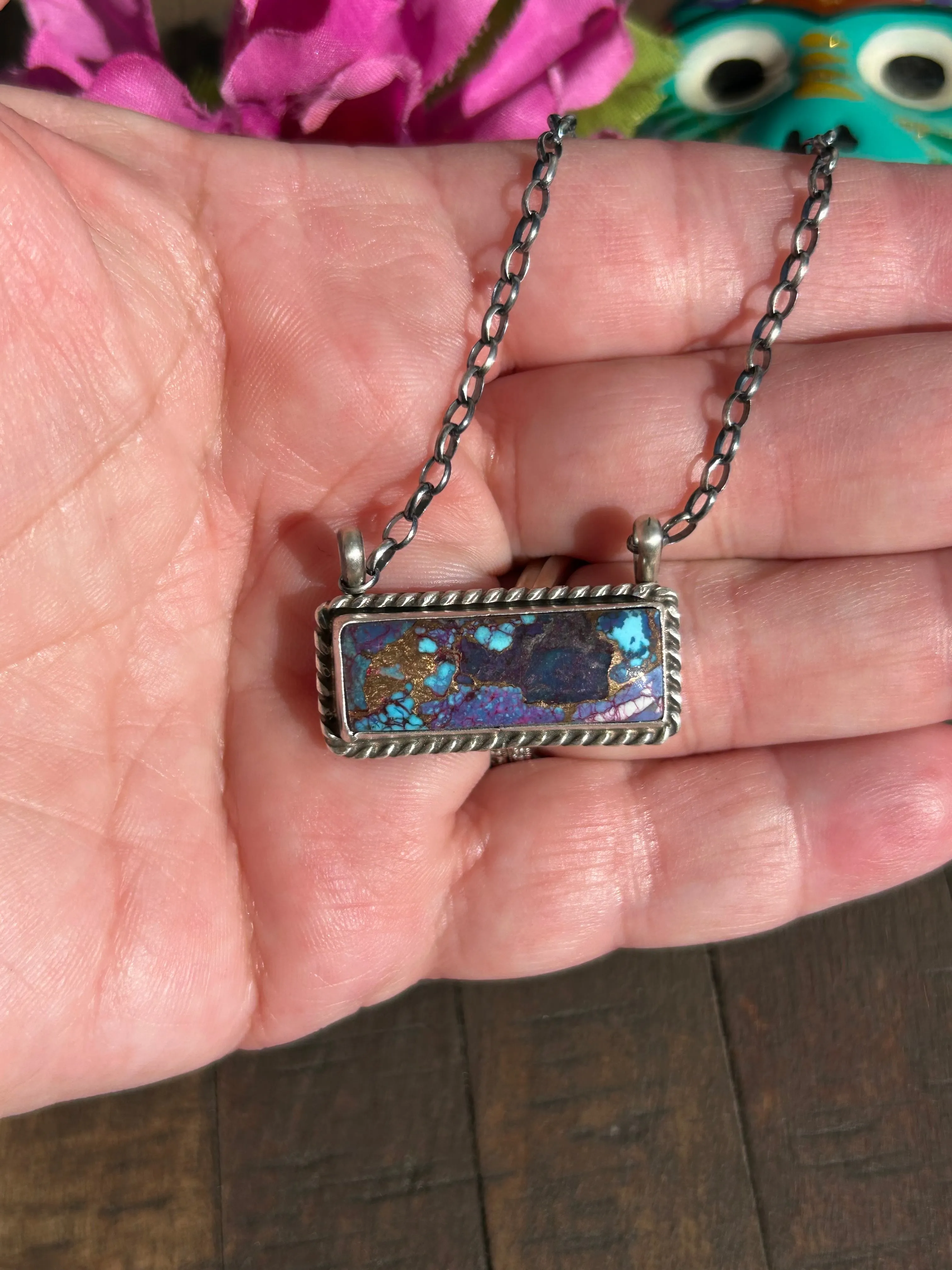 Purple Mohave Kingman Bar Necklace #3