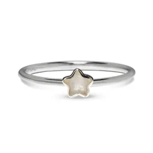 Rainbow Moonstone Star Silver Ring - 925