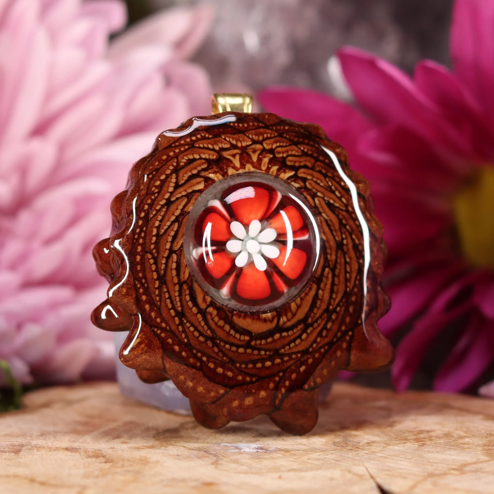Red Phoenix Orchid Glass