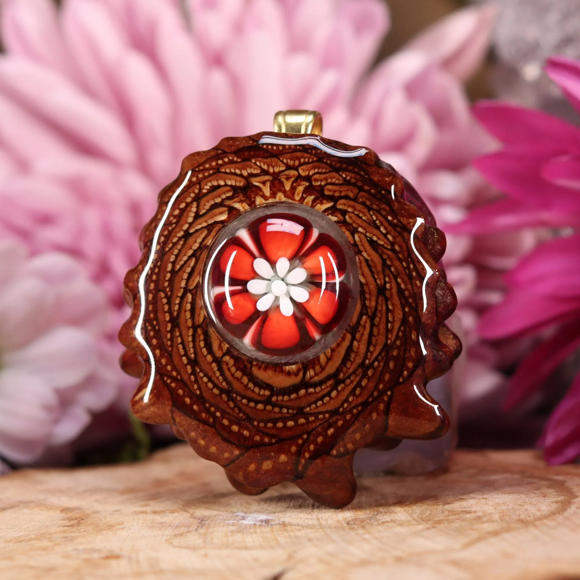 Red Phoenix Orchid Glass