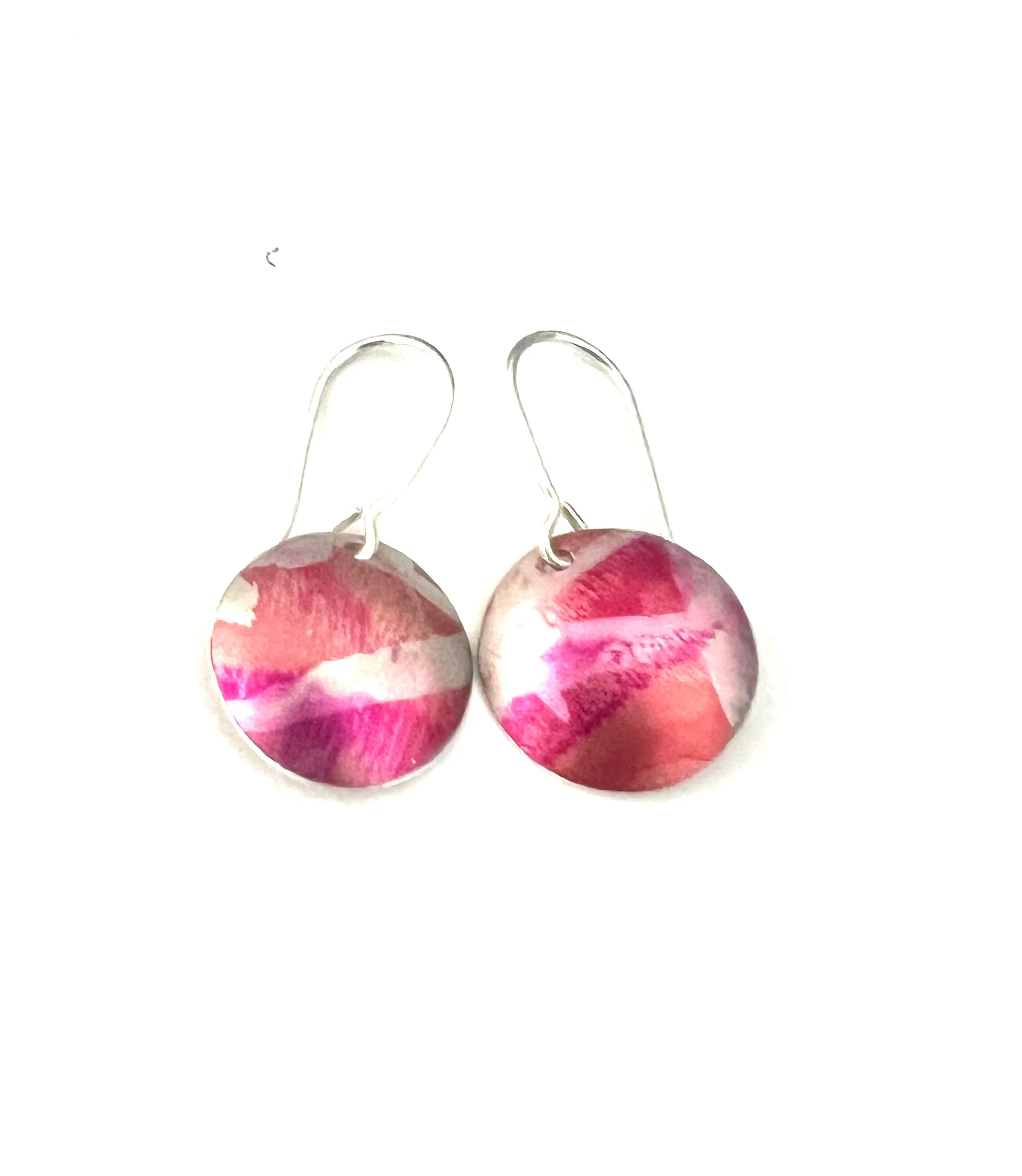 Red/Pink Peonies Small Earrings