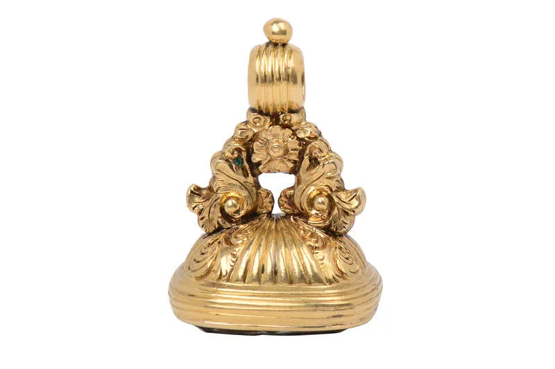 Remember Me - Rose Motif Intaglio Gold Fob Seal