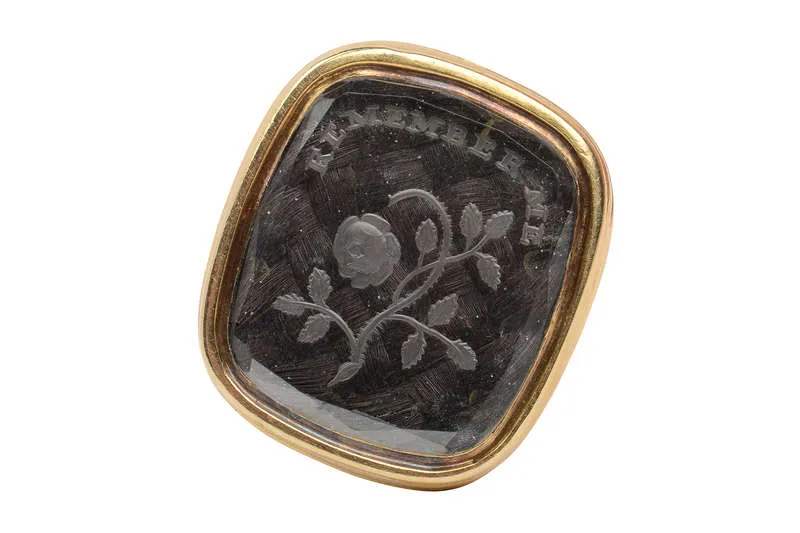 Remember Me - Rose Motif Intaglio Gold Fob Seal