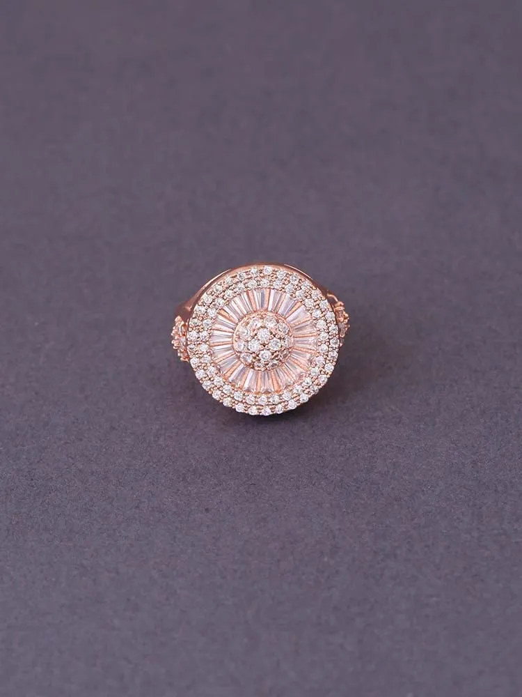 Rose Gold Ameesha Zirconia Ring