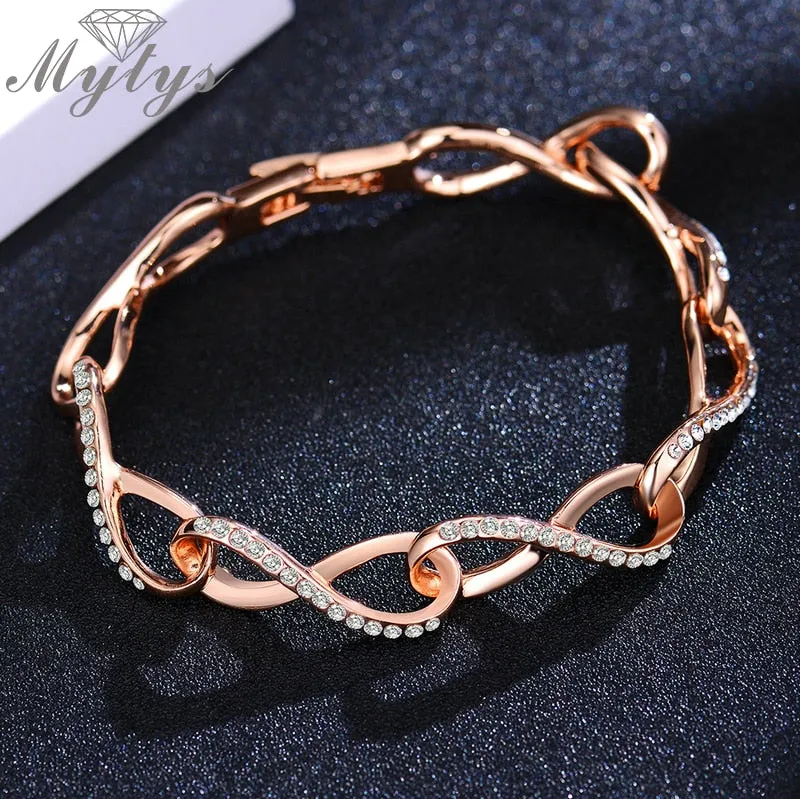 Rose Gold Link Bracelets Infinity Love Symbol Invisible Chain Bracelets