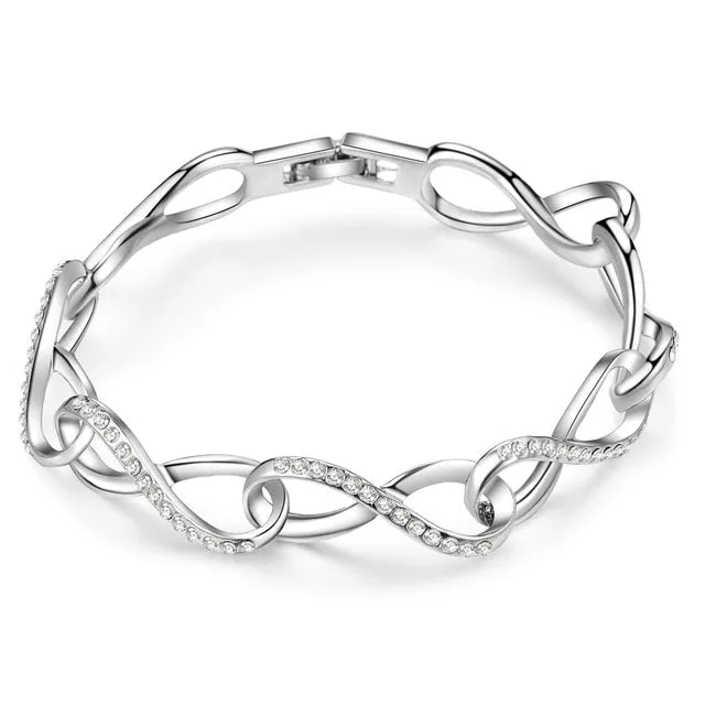 Rose Gold Link Bracelets Infinity Love Symbol Invisible Chain Bracelets