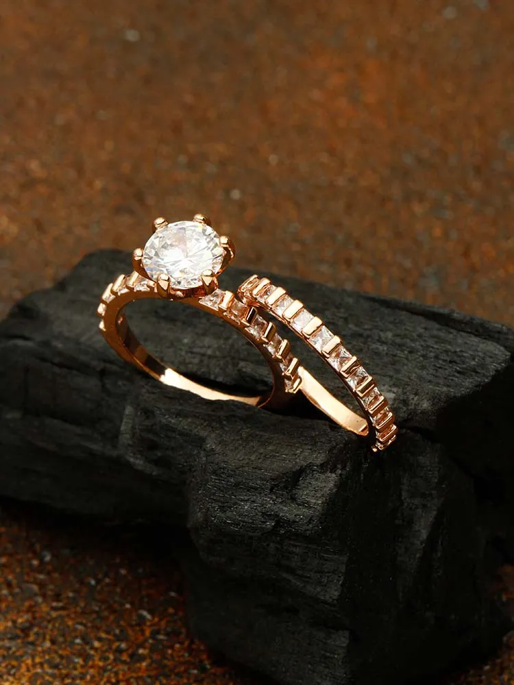 Rose Gold Penty Zirconia Ring