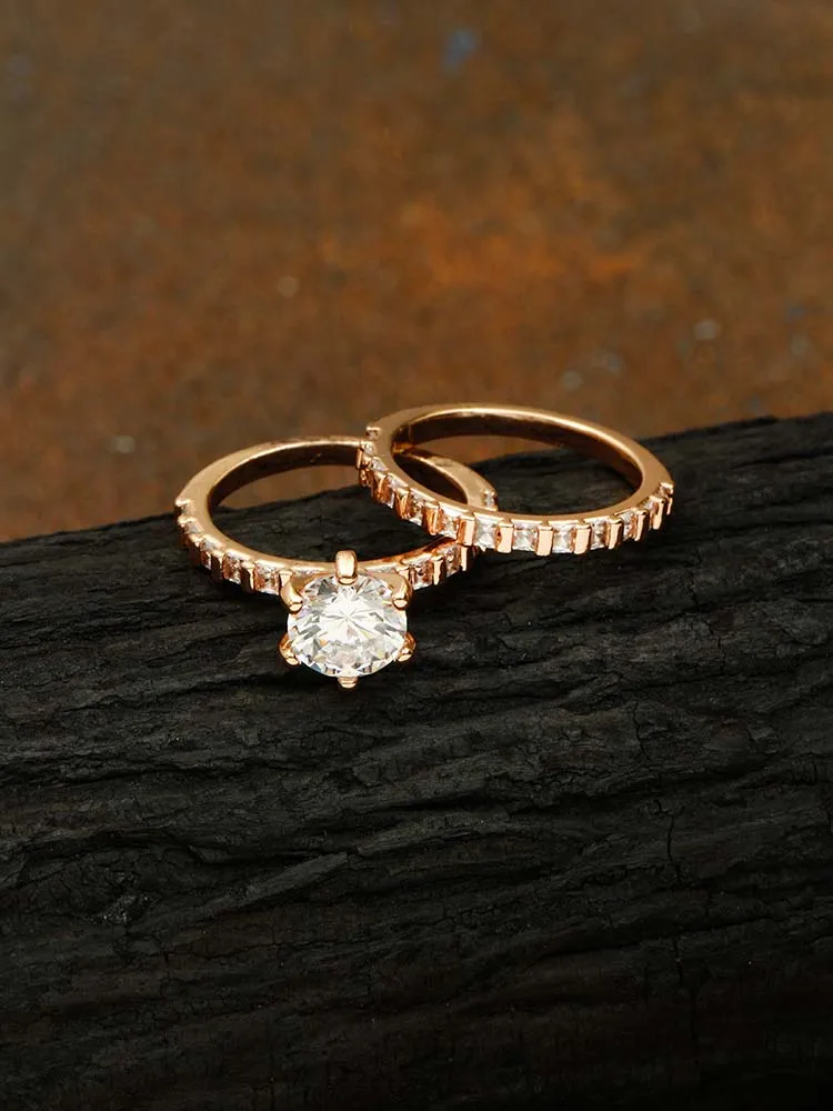 Rose Gold Penty Zirconia Ring