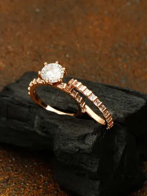Rose Gold Penty Zirconia Ring