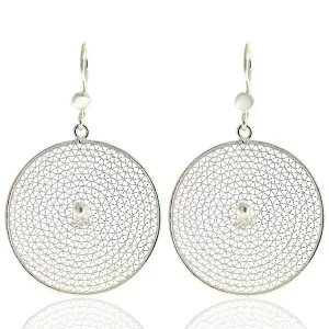 Round filigree earrings in sterling silver