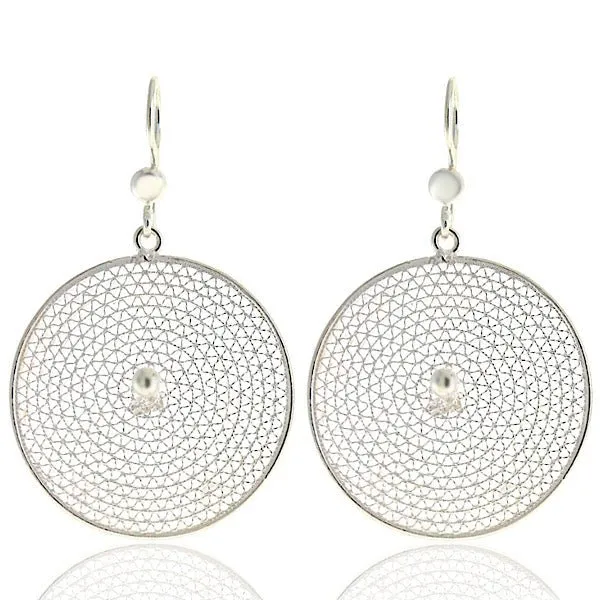 Round filigree earrings in sterling silver