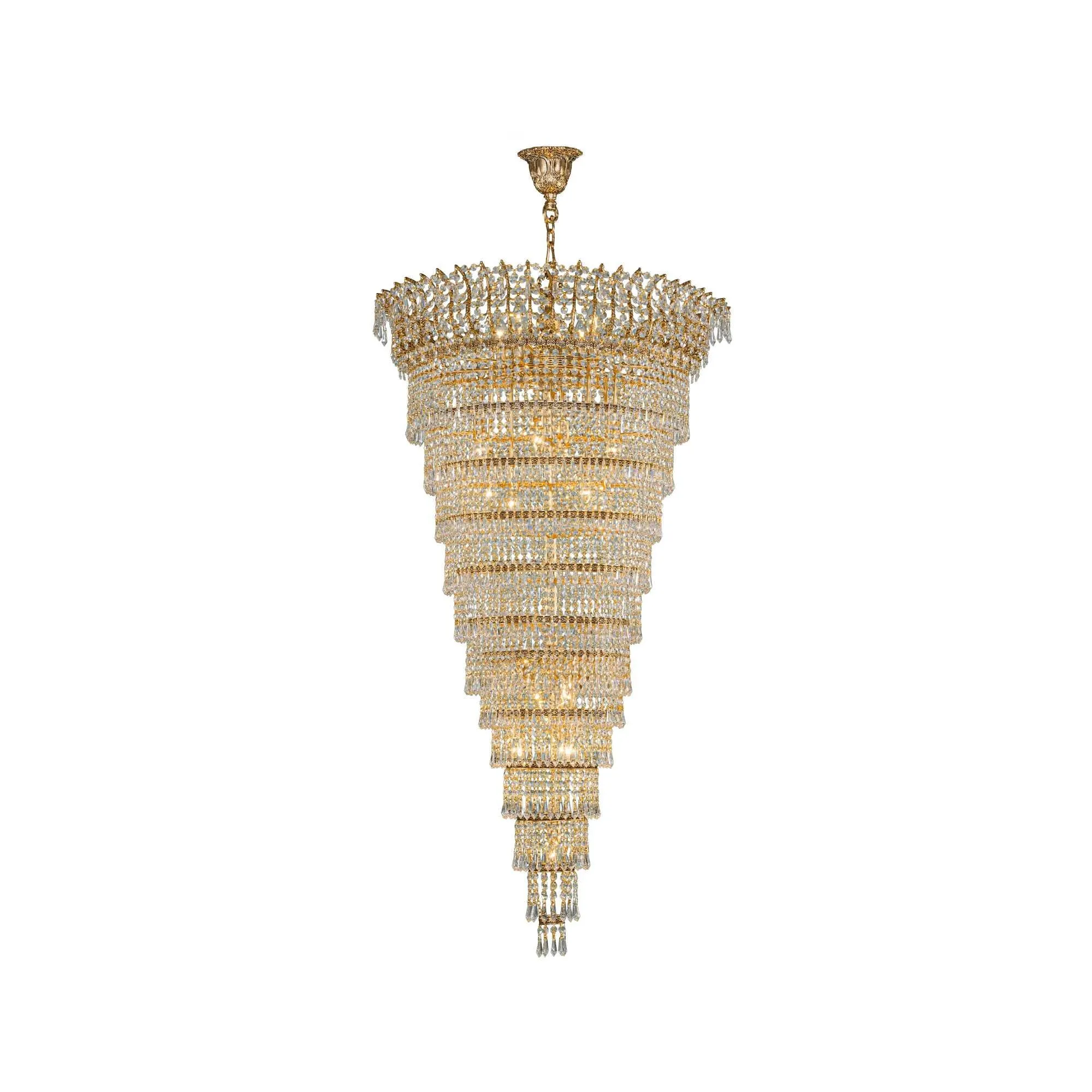 Royal Chandelier 19 Bulbs Gold Oxide