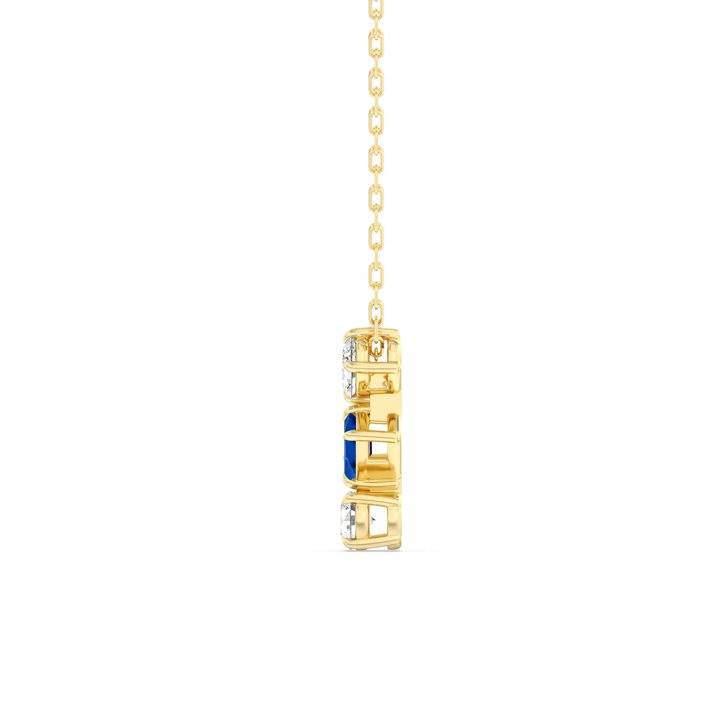 Sapphire and Diamond Sleek Sparkle Necklace