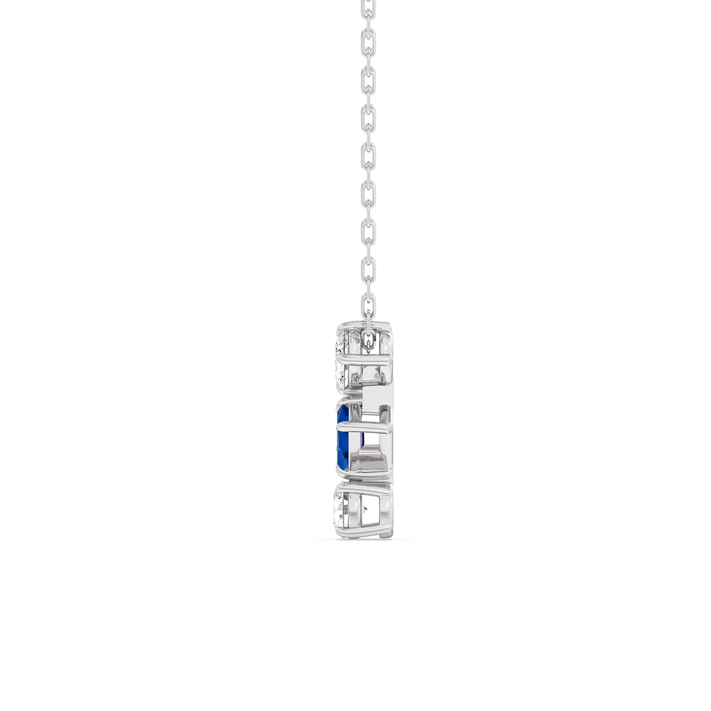 Sapphire and Diamond Sleek Sparkle Necklace