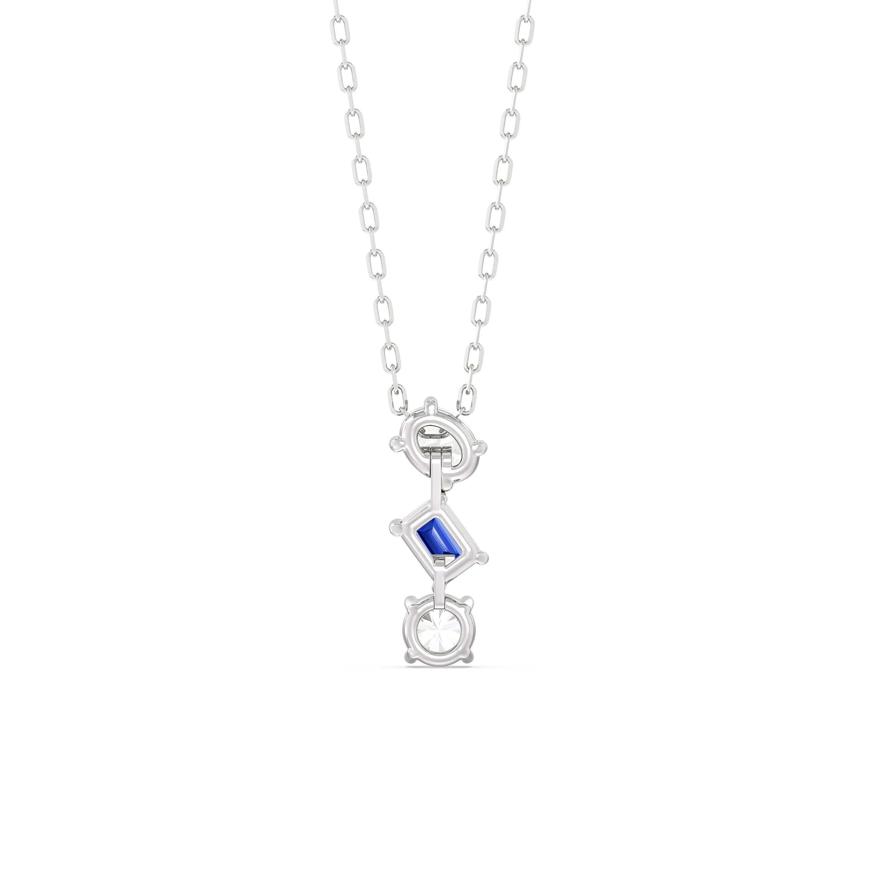 Sapphire and Diamond Sleek Sparkle Necklace